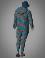 TEBO DAMBE Men's Luxury Sweatpants - Blue & Orange