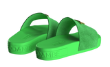 TEBO DAMBE Velvet Designer Slides - Green