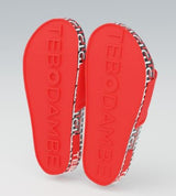 TEBO DAMBE Rubber Designer Slides - Red, Black & White