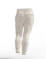 Men's Luxury TD Monogram Embossed Sports Jacket & Sweatpants | Cream Velvet