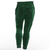 Men's Luxury TD Monogram Embossed Sports Jacket & Sweatpants | Dark Green Velvet