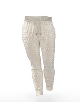 Men's Luxury TD Monogram Embossed Sports Jacket & Sweatpants | Cream Velvet