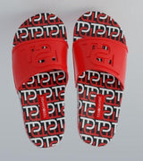 TEBO DAMBE Rubber Designer Slides - Red, Black & White
