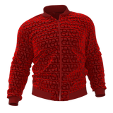 Men's Luxury TD Monogram Embossed Sports Jacket & Sweatpants | Red Velvet