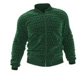Men's Luxury TD Monogram Embossed Sports Jacket & Sweatpants | Dark Green Velvet
